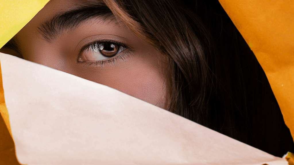 A person peeking