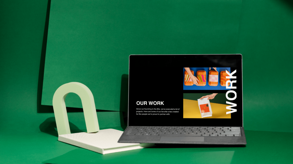 Design branding mockup on laptop