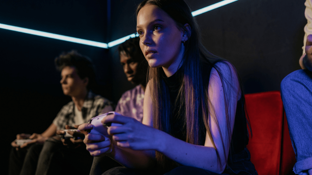 a person playing xbox game