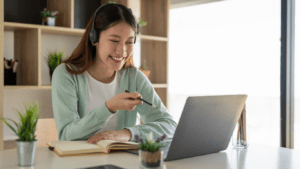 a person working on a laptop