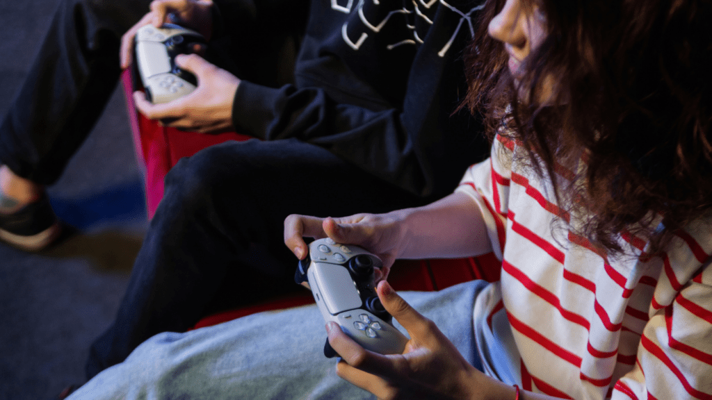 people playing video games