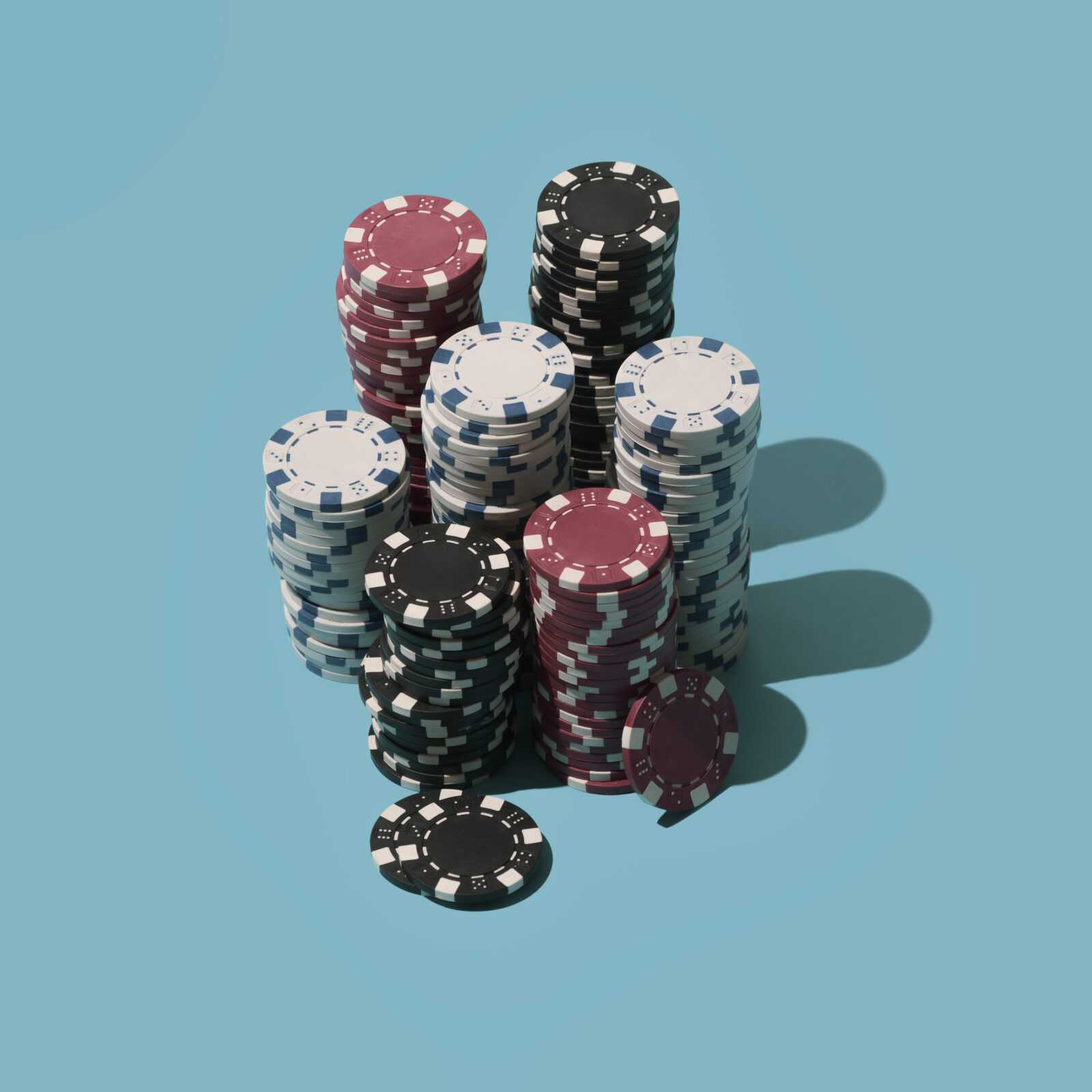 Piles of poker chips